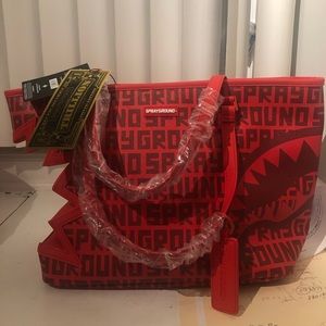 Sprayground red tote bag